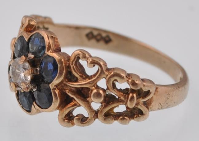 9CT GOLD SAPPHIRE RING - Image 3 of 4