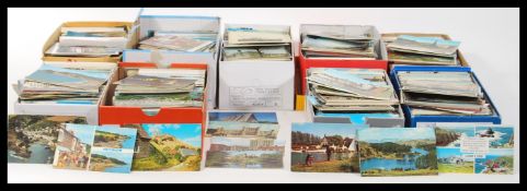Picture Postcard accumulation in nine shoeboxes. P