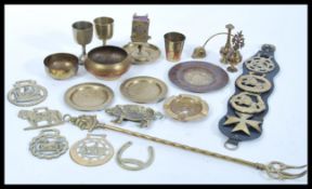 A collection of 20th Century brass items to includ