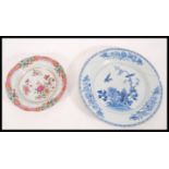 Two 18th Century Chinese plates to include a famil