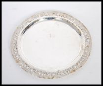 A large sterling silver white metal 925 plate havi