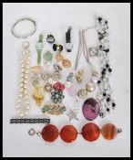 A collection of vintage costume jewellery to inclu