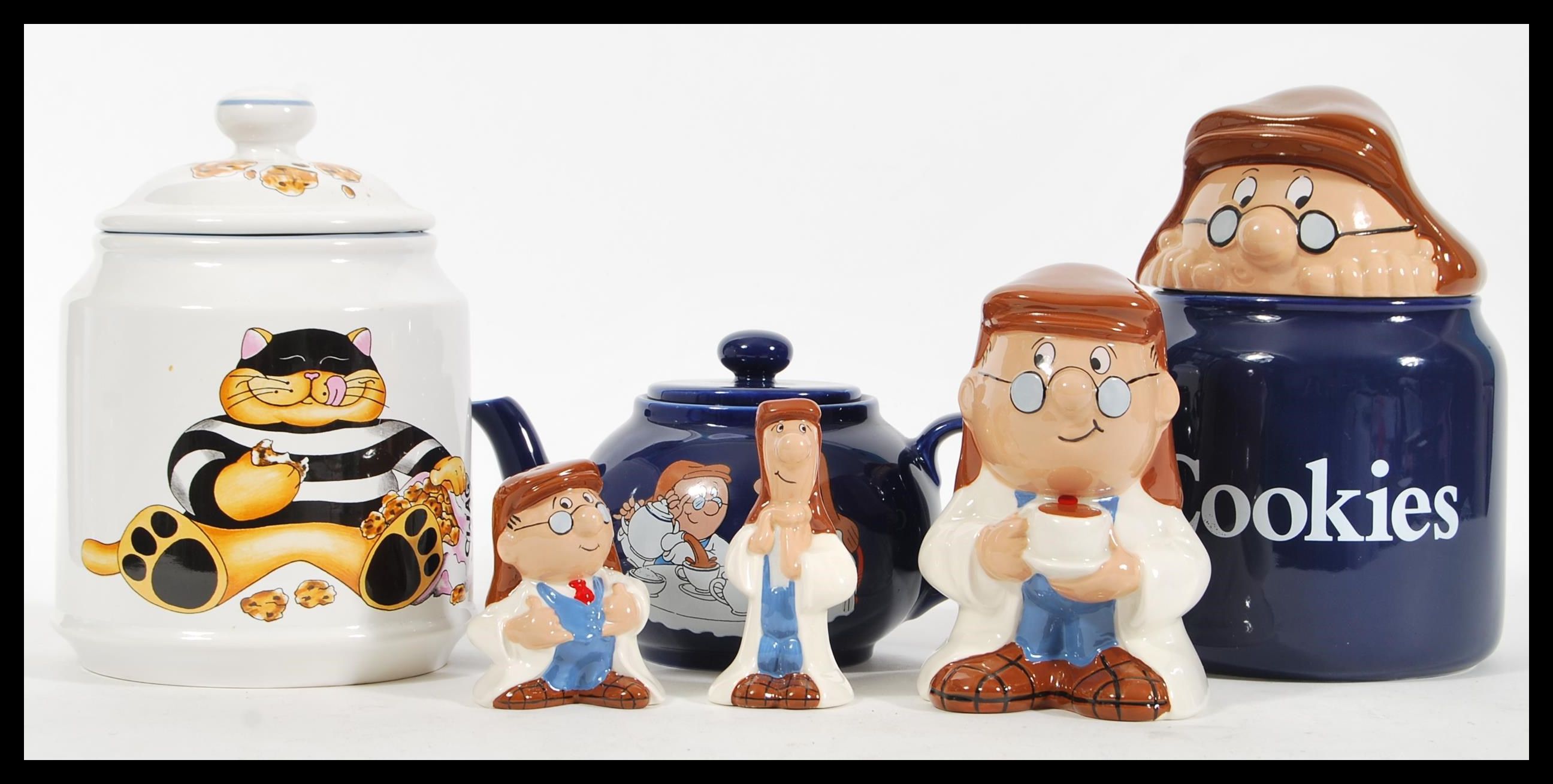A collection of collectable ceramic advertising it