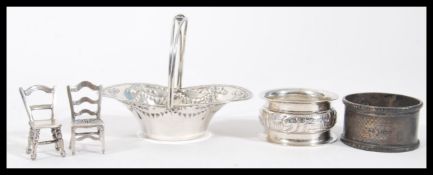 A collection of 20th century silver items to inclu