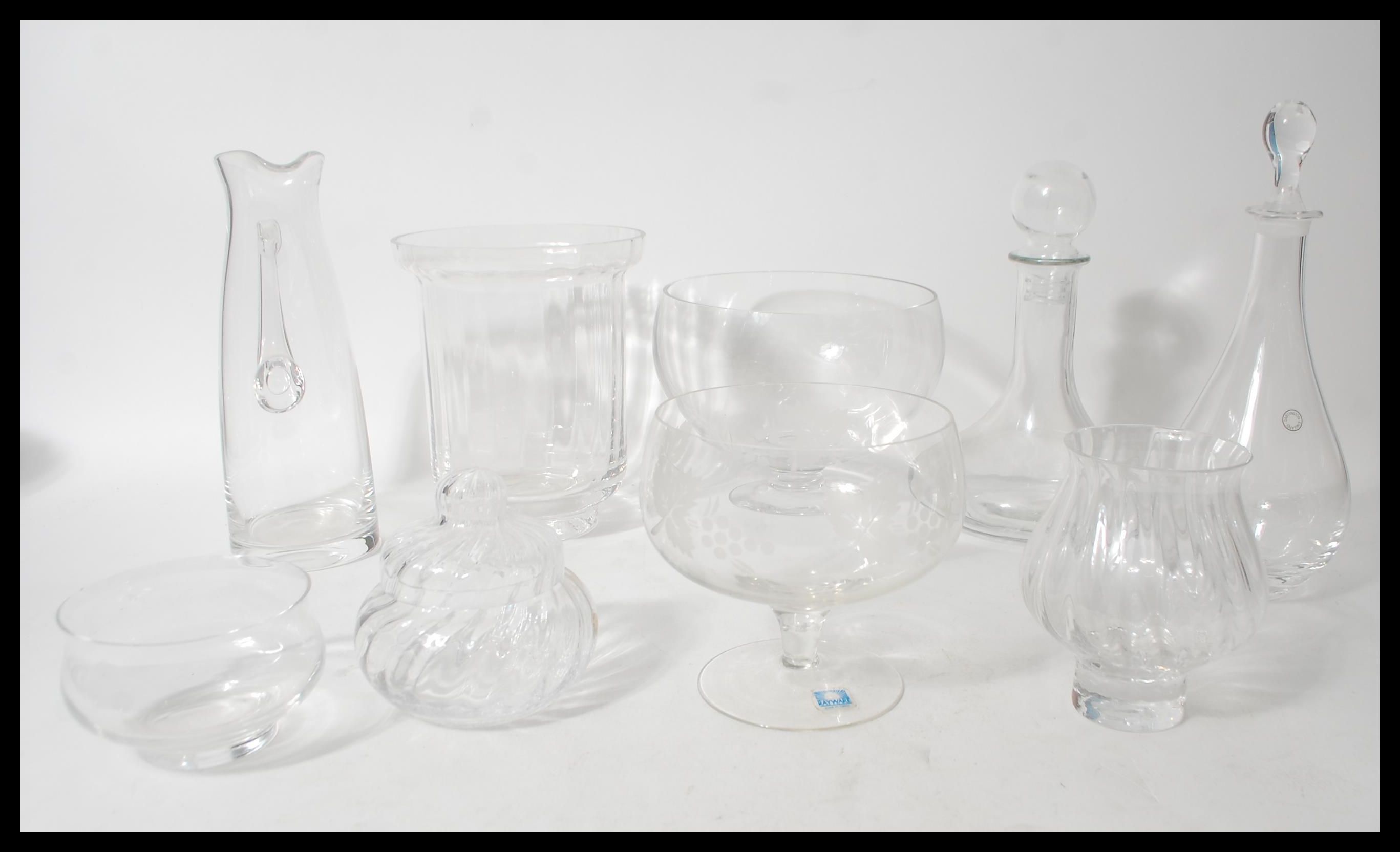A collection of vintage glassware including Dartin