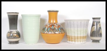 A selection of vintage late 20th Century vases / planters to include four Denby vases including a