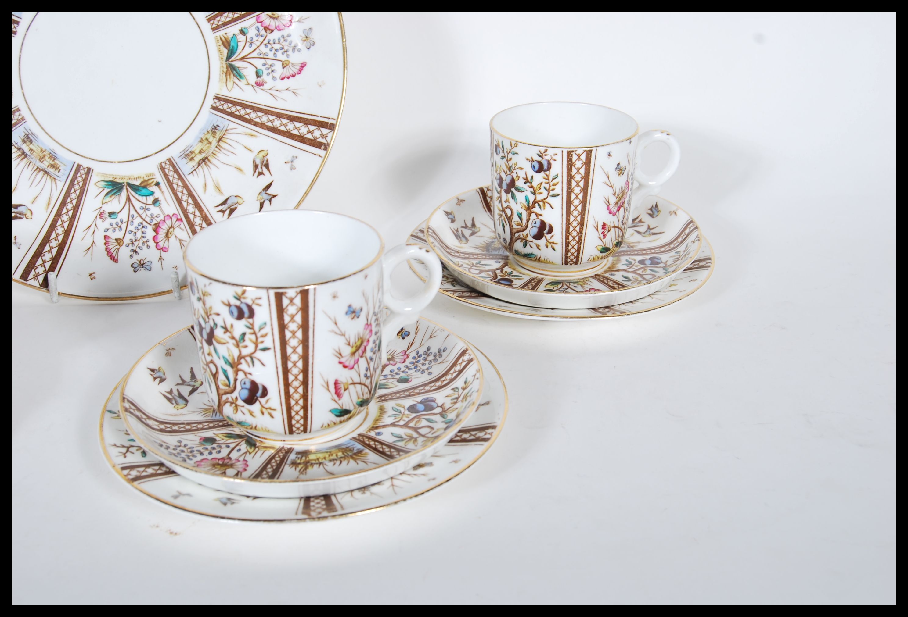 A 19th Century Victorian breakfast tea set having a transfer printed summer related pattern - Image 4 of 5