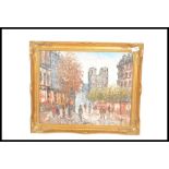 Burnett - A 20th Century oil on canvas painting depicting an Edwardian Parisian street scene, set