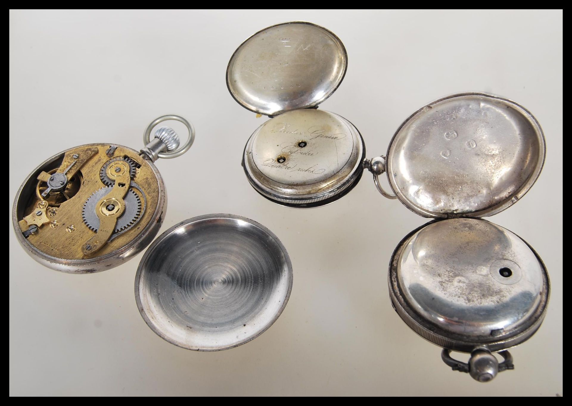A collection of three pocket watches to include, silver hallmarked for London date letter B fusee - Image 5 of 8
