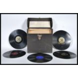 A cased collection of 78 RPM records to include, "Sepia Series" (Selected by Bill Elliott) No.15