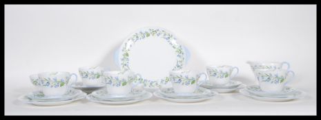 An early 20th Century Shelley Shelley fine bone China harebell pattern six persons tea service,