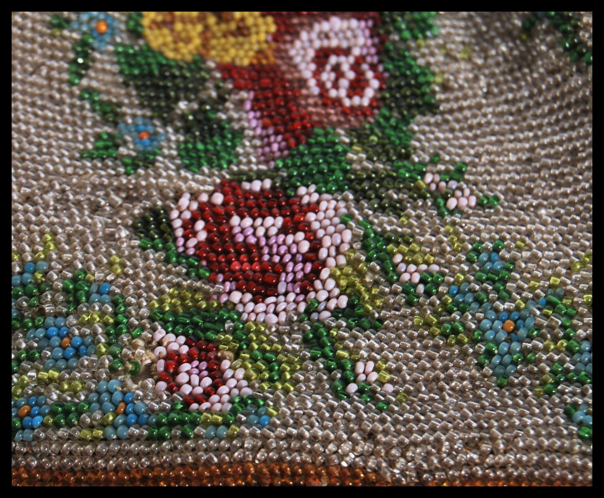 Two 19th Century Victorian beadwork purses, both having multi colour floral decoration. One having - Image 3 of 5