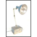 A vintage retro 20th Century industrial light by Ardrox, large conical shade on an anglepoise