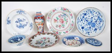 A collection of 19th / 18th Century Chinese ceramics to include a hand painted baluster vase of