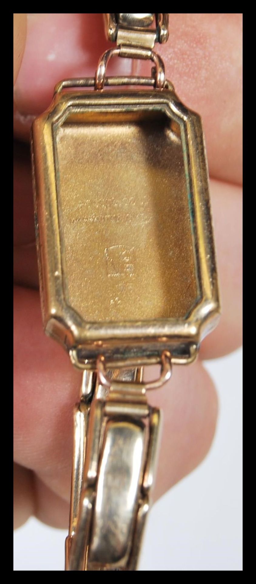 A 9ct gold ladies cocktail watch, enamel face with Arabic numerals, set to a gilt metal expanding - Image 10 of 10