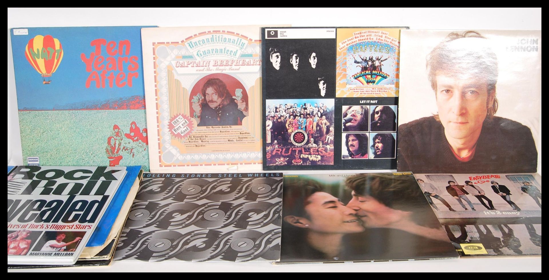 A collection of vinyl long play LP record albums to include From Nowhere The Troggs, Pink Floyd Wish