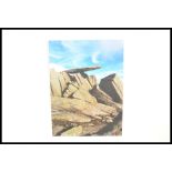 Snowdonia - A printed photograph on board of the Cantilever in Glyder Fach national park Wales by