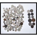 A collection of silver and copper coins dating from the 18th Century to include two 1787 George