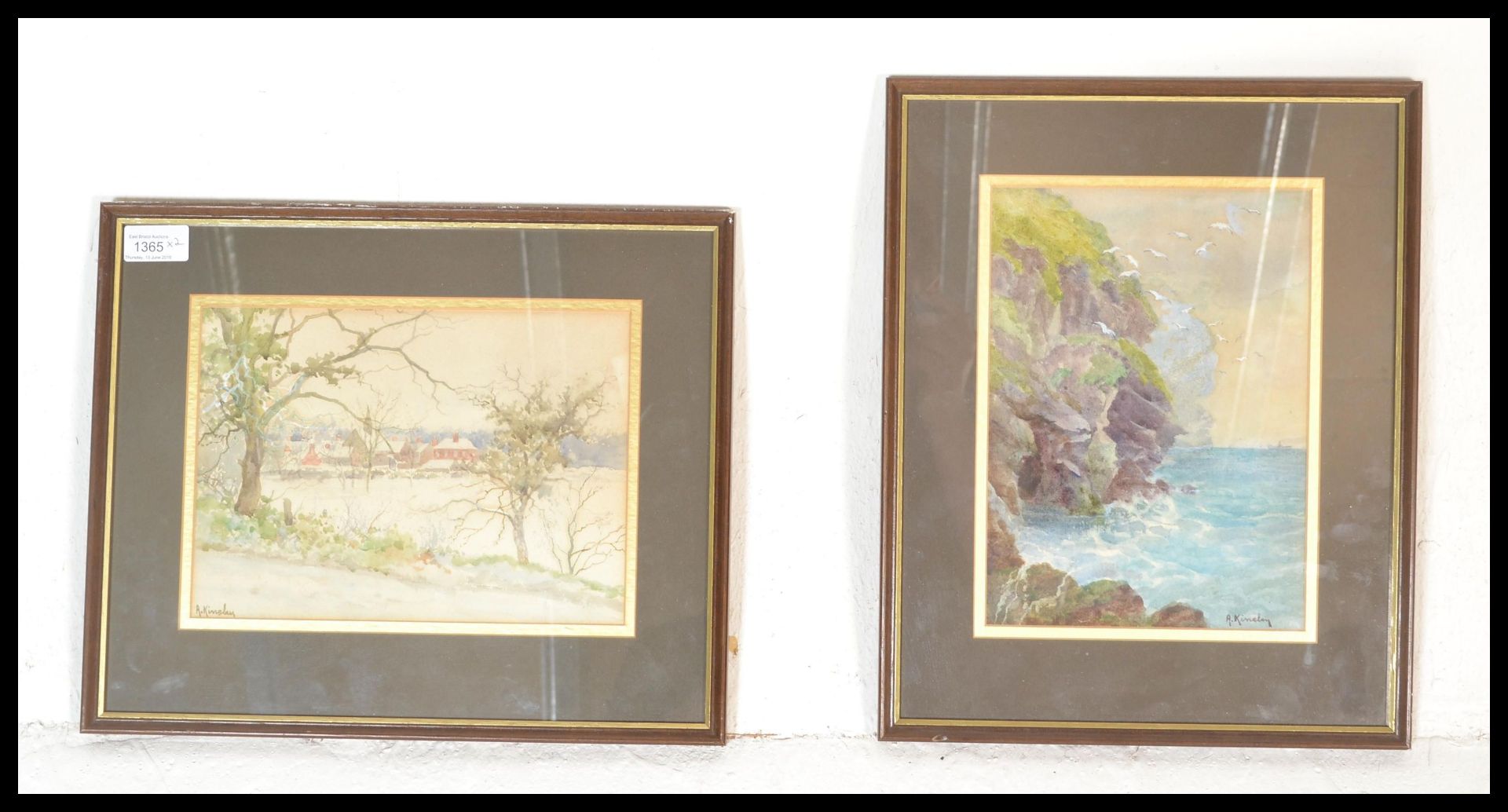 Albert Kinsley R.I, R.C.A (b. 1852)- A pair of framed and glazed watercolours one entitled 'On the