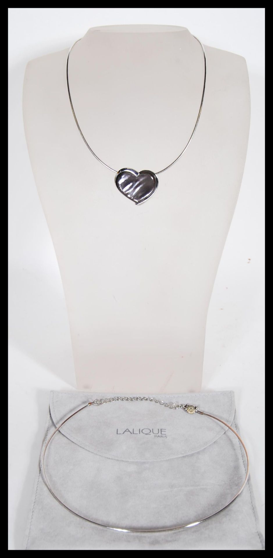 A collection of Lalique silver 925 marked jewellery to include a box clear glass pierced heart - Bild 5 aus 8