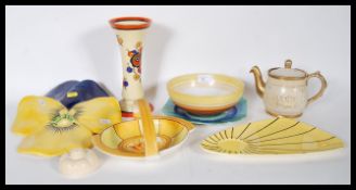 A collection of 20th Century Art Deco China / ceramic items to include dishes, bowls, vases etc.