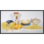 A collection of 20th Century Art Deco China / ceramic items to include dishes, bowls, vases etc.