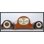 A group of three vintage 20th Century mantel clocks to include a Smiths bakelite cased clock