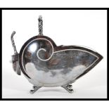 An early 20th Century Edwardian silver plated table salt pig in the form of a coal scuttle, carry