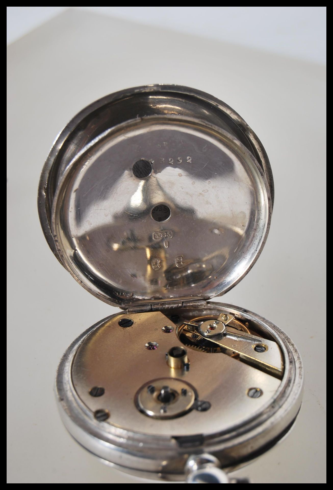 An early 20th century 935 silver Swiss pocket watch  being marked for JB Yabsley of London. Open - Image 7 of 7