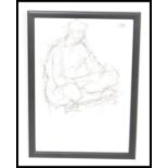 Val Hepplewhite - Bath based local artist - charcoal drawing on paper of a seated woman drawn with