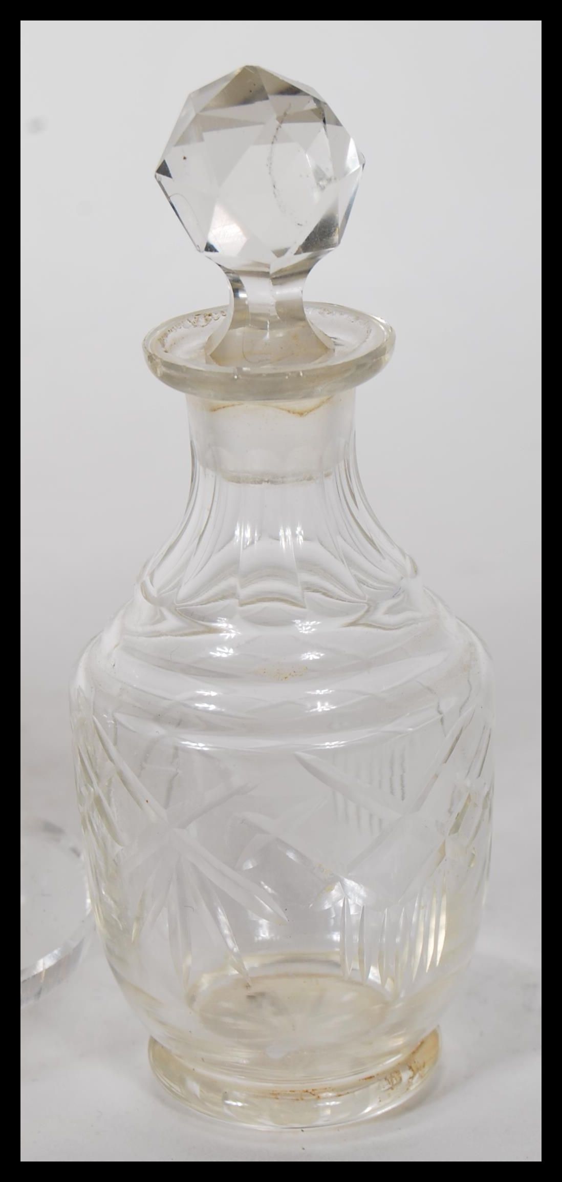 A collection of 20th Century cut glass cruets to include a three part cruet set consisting of - Image 5 of 6