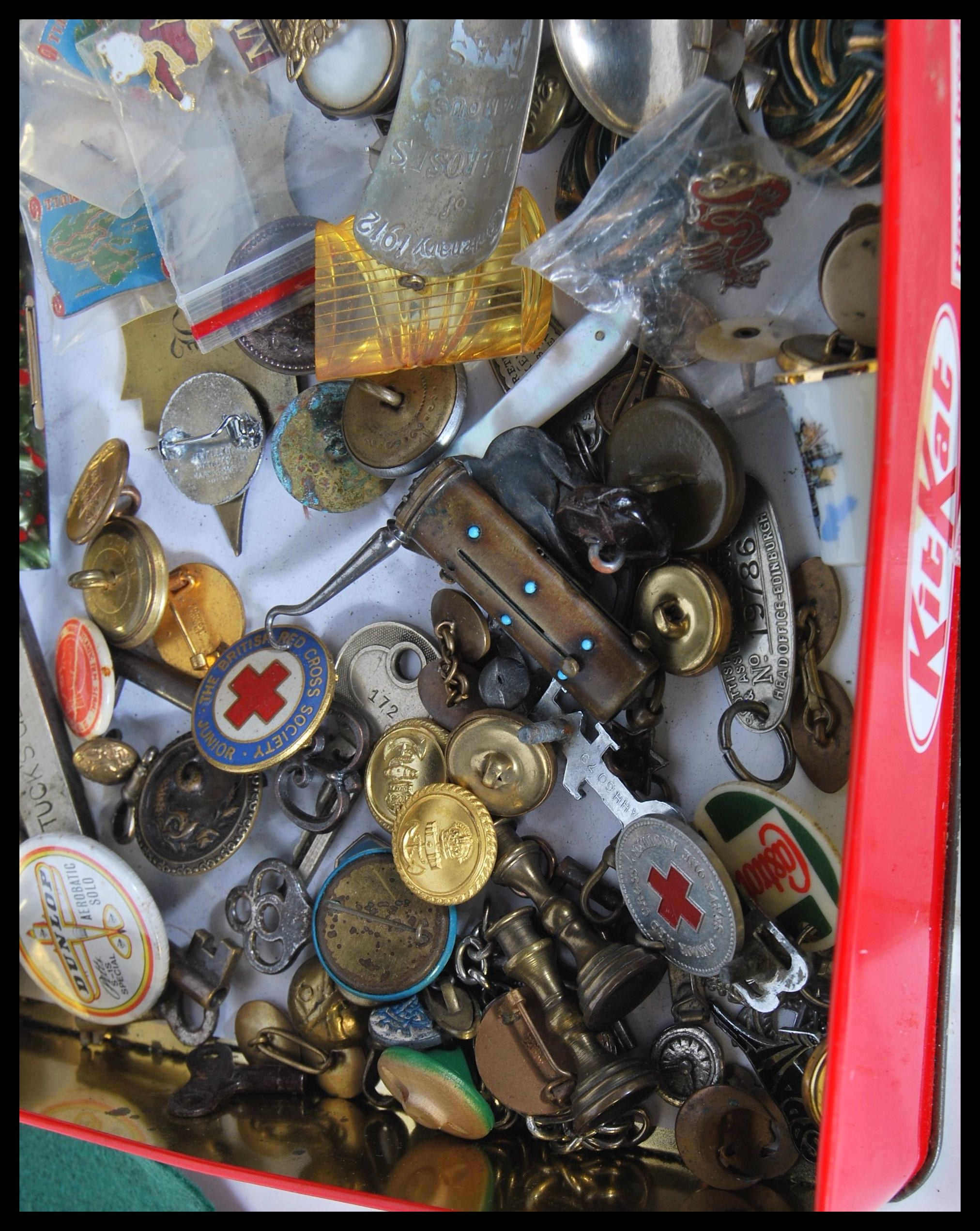 A good collection of vintage curios, the items to include buttons ( some war related ) cufflinks, - Image 6 of 9