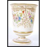 A 19th Century French Sevres ceramic goblet having hand painted floral sprays coloured in pinks