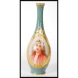 German  porcelain portrait vase in the manner of Royal Vienna, representative of Summer, the