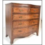 A good early 20th century Georgian revival bachelors walnut serpentine fronted chest of drawers.