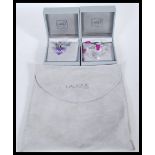 A collection of Lalique silver 925 marked jewellery to include a box clear glass pierced heart