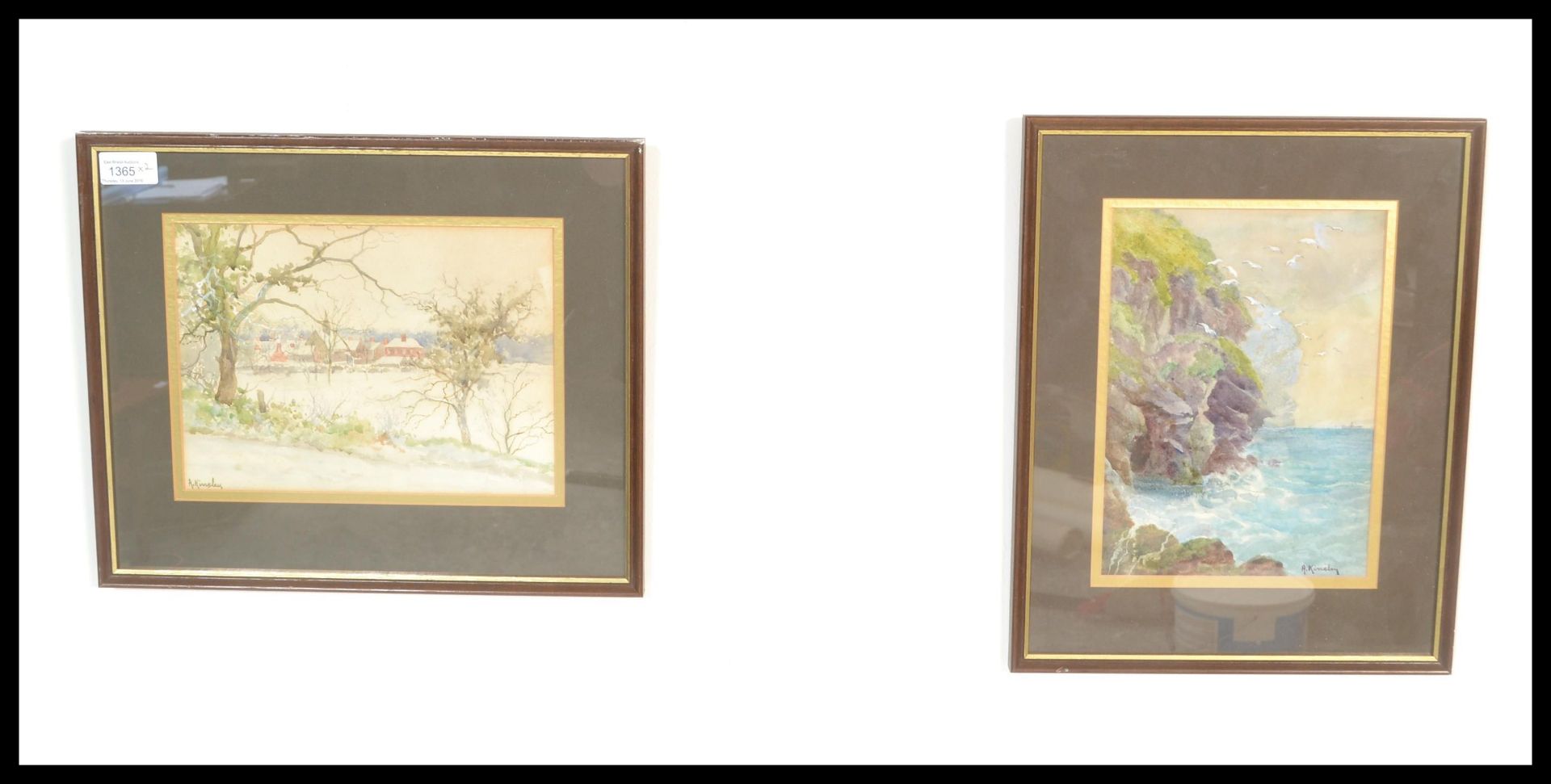 Albert Kinsley R.I, R.C.A (b. 1852)- A pair of framed and glazed watercolours one entitled 'On the - Image 2 of 7