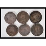 A collection of six silver crowns dating the early 19th Century to include three George II crowns