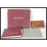 Autograph books: a charming collection of 4x assorted antique / vintage autograph books. All largely