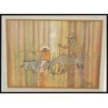 A vintage retro 20th Century framed print picture entitled Don Quixote by Colin Paynton (popular