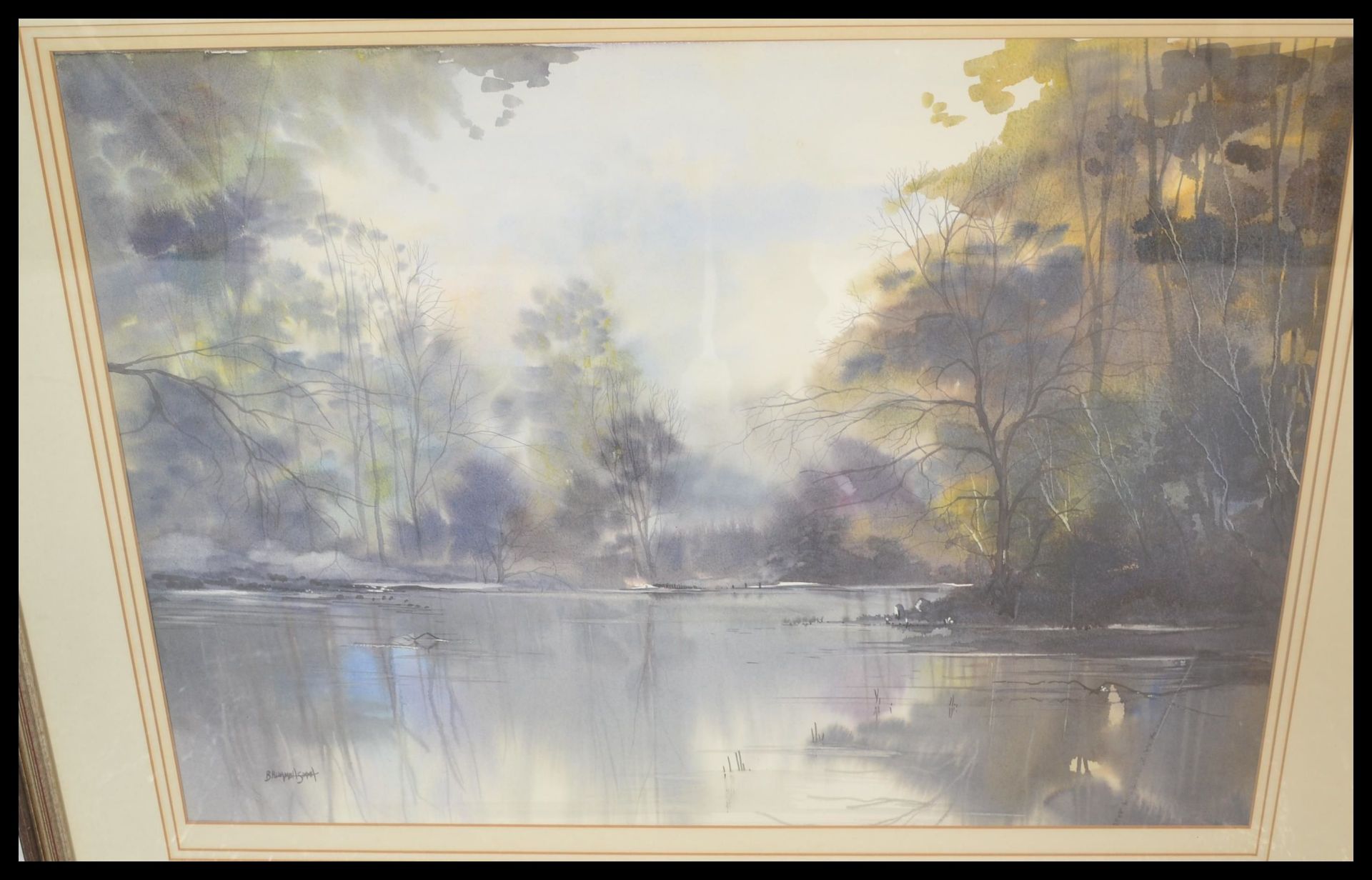 Tony Brummel-Smith (1949-) A 20th century water colour painting entitled ' Across the Lake ' dated - Image 2 of 5