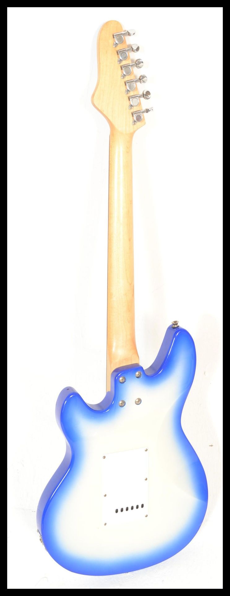 An Aria Nextar six-string STG Series electric guitar, sky blue sunburst body with white scratch - Bild 4 aus 4