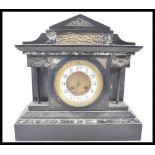 A 19th Century Victorian slate marble mantel clock