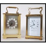 A 20th Century Matthew Norman brass cased carriage clock, with Swiss movement, black Roman