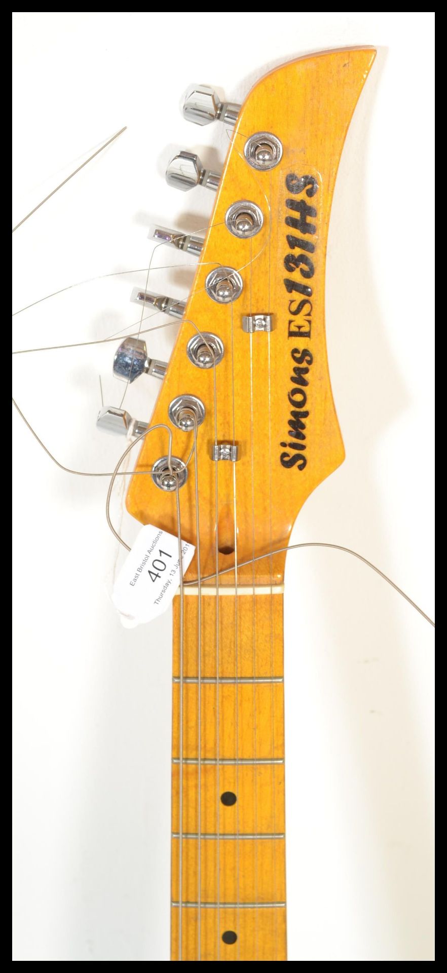 A Stratocaster style electric six string guitar Handcrafted in Cornwall by Ed Simons, having black - Bild 2 aus 5