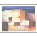 After Pawl Carbonaro- A signed abstract landscape print, depicting a Maltese cliff face. Limited 15/