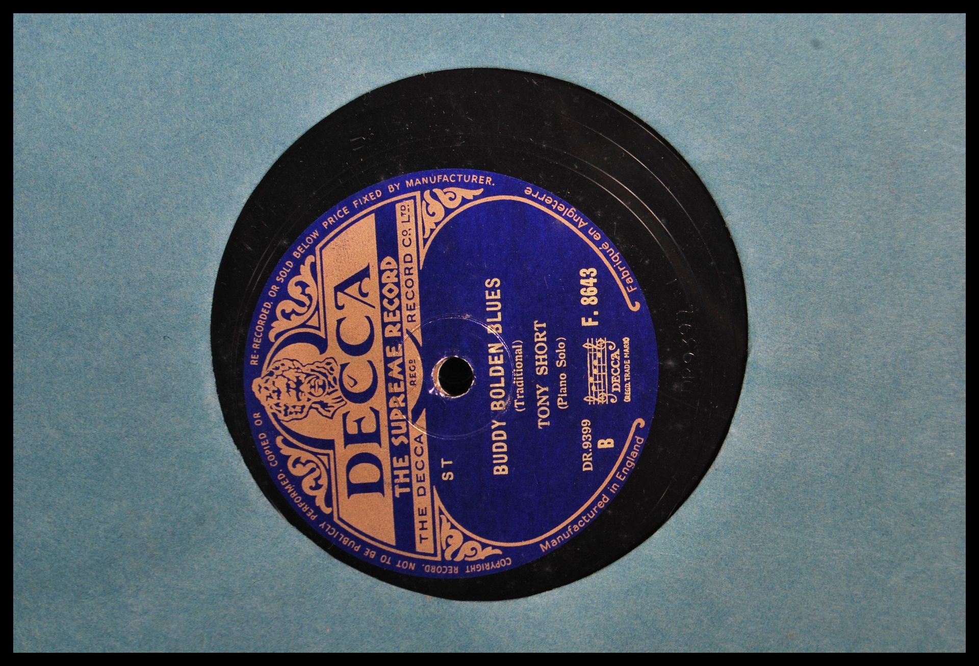 A collection of Jazz and Blues 78 RPM records to include, Bunk Johnson Sister kate and One Sweet - Bild 6 aus 9