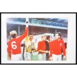 Gordon Banks - A framed and glazed autographed photograph / print of legendary England goalkeeper