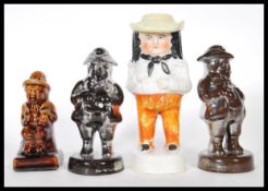 A selection of 19th Century Victorian condiments / sugar shakers to include two brown lustre toby