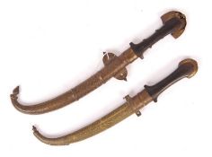 TWO 19TH CENTURY BEREBER / MOROCCAN KOUMMYA / JAMBIYA (DAGGERS)